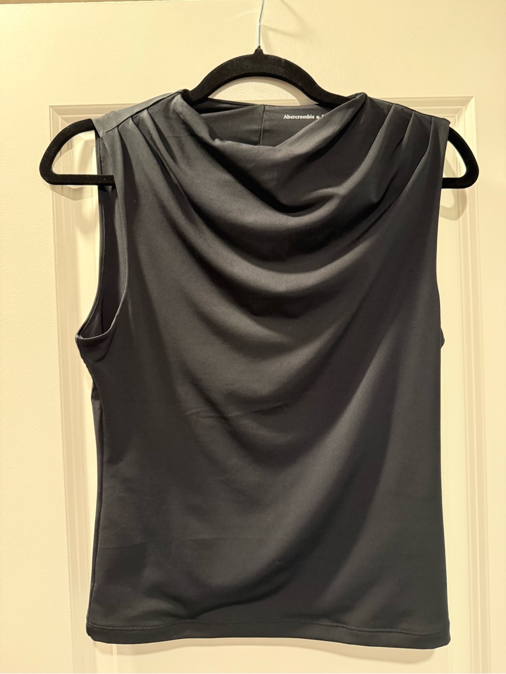 Abercrombie & Fitch Black Draped Cowl Neck Sleeveless Camisole